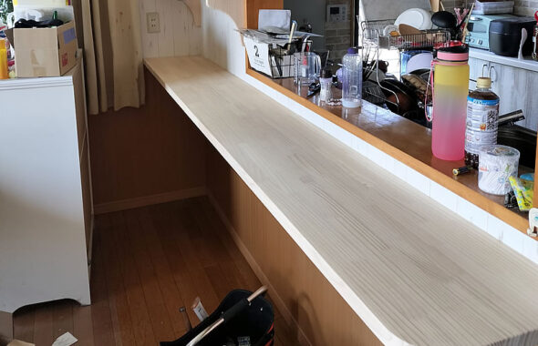 キッチンカウンター及び棚造作工事